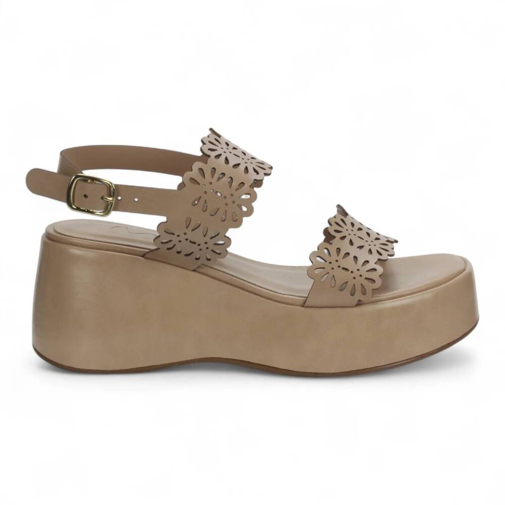 NEW LOVE RIO women's betty platform wedge in nude